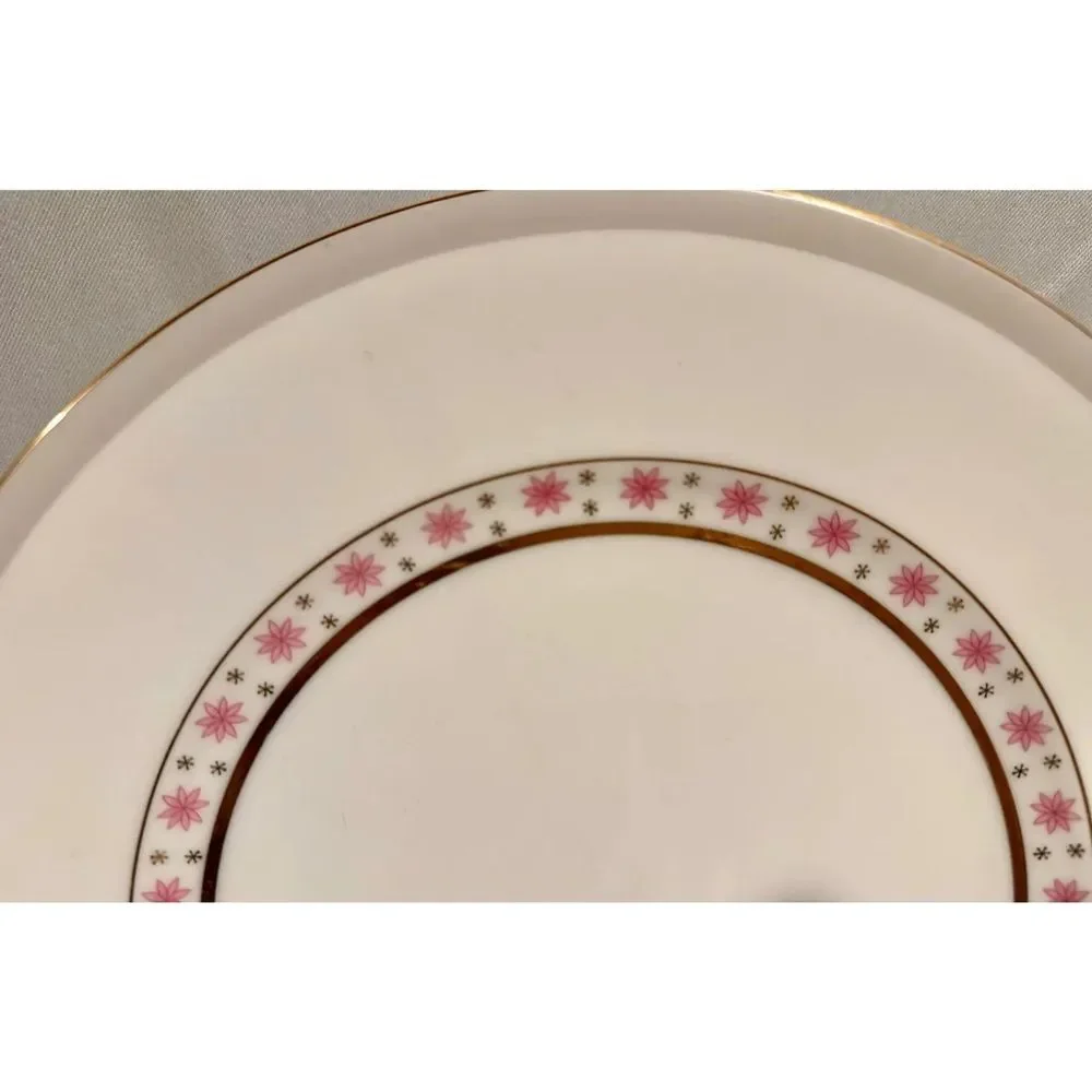 Vintage 50s Atomic Dishes Pink Starburst 6 Piece Place Setting